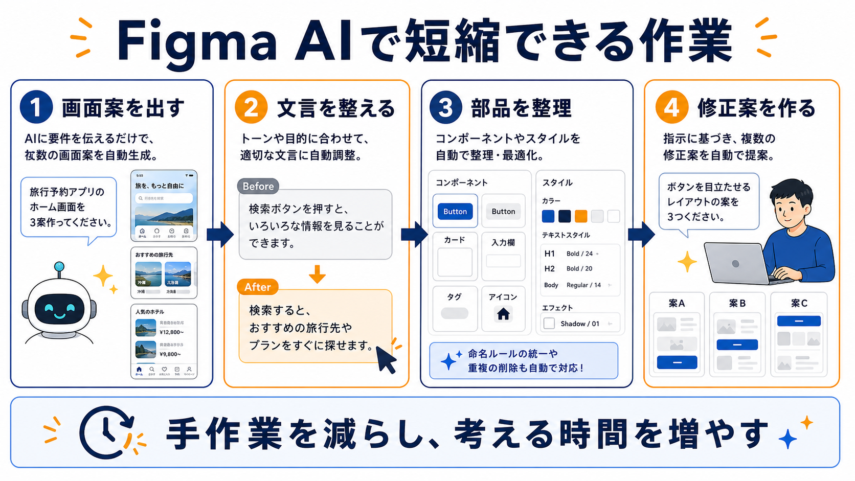 Figma AIで画面案、文章、部品整理、修正案の作業を短縮する流れ