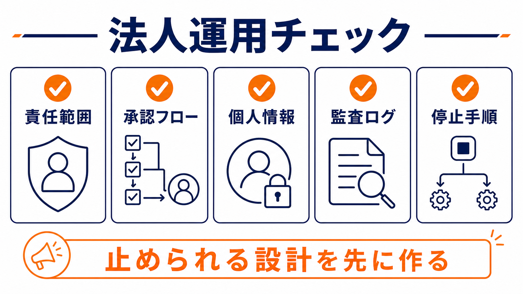 法人でAIエージェントを運用する確認項目
